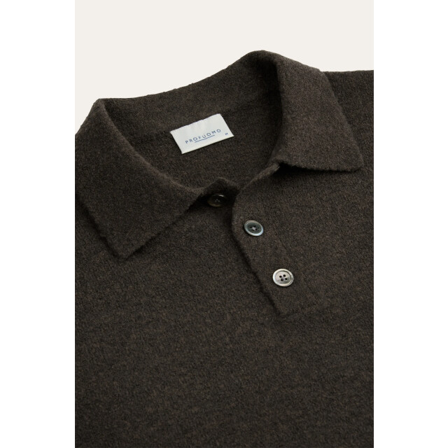 Profuomo Ppxj30041e polo long sleeve dark brown PPXJ30041E large