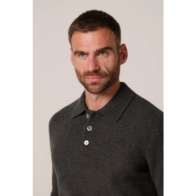 Profuomo Ppxj30041e polo long sleeve dark brown PPXJ30041E large