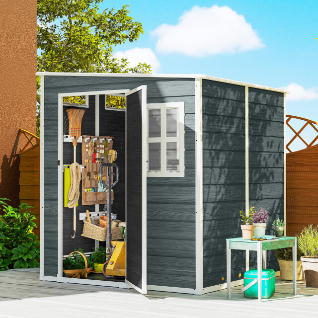 4goodz Tuinschuur houtlook met slot raam ventilatie vloer - 3701358 large