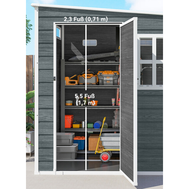 4goodz Tuinschuur houtlook met slot raam ventilatie vloer - 3701358 large