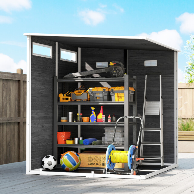 4goodz Tuinschuur houtlook met slot raam ventilatie vloer - 3701358 large