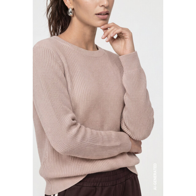 Monari  basic knitted jumper with lurex 810129 590 cappuccino 06712.882.0024 large