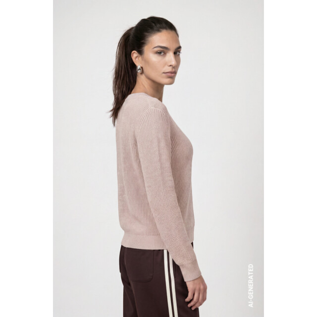Monari  basic knitted jumper with lurex 810129 590 cappuccino 06712.882.0024 large
