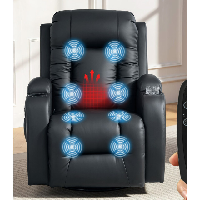 4goodz Massagestoel met schommel lig- en warmtefunctie 3 modi draaibaar - 3704104 large
