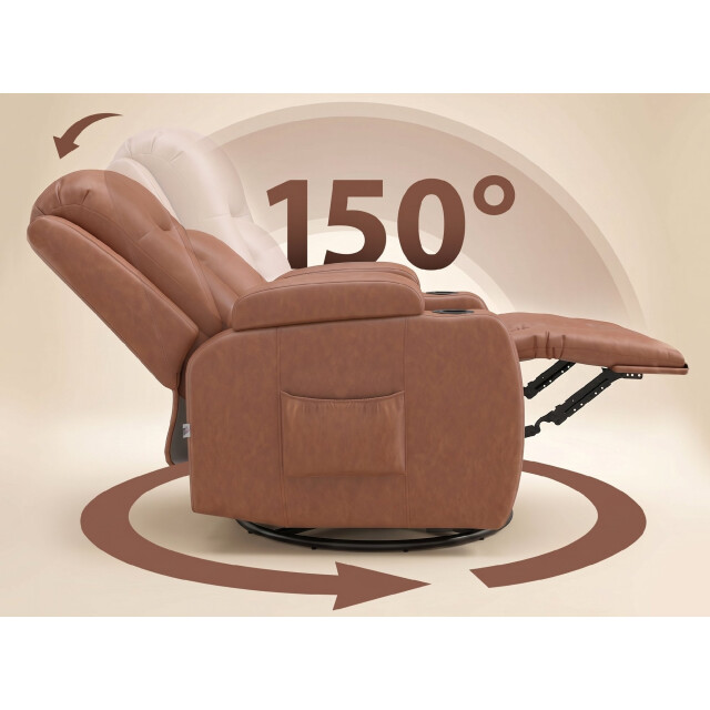 4goodz Massagestoel met warmtefunctie draaibare schommelstoel met voetensteun 3704110 large