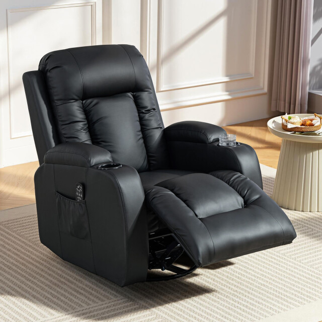 4goodz Massagestoel met schommel lig- en warmtefunctie 3 modi draaibaar - 3704104 large