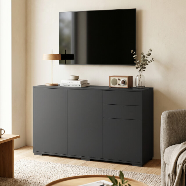 4goodz Kommode dressoir – 2 lades push-click 117x36x74 cm - 3704109 large