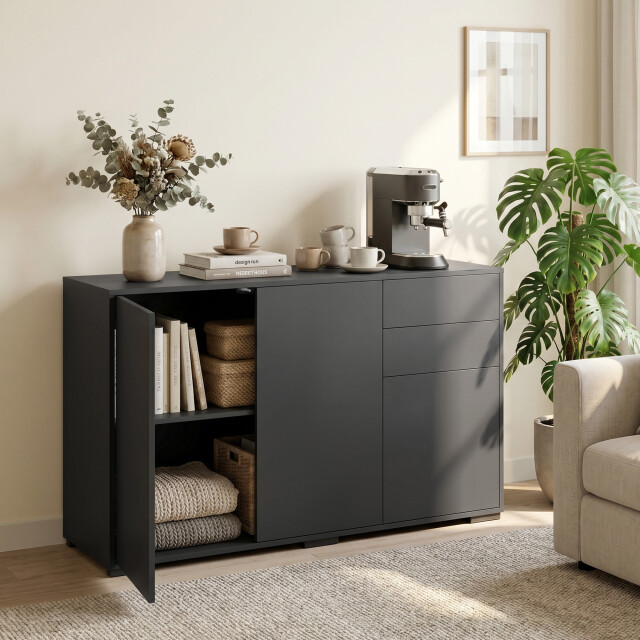 4goodz Kommode dressoir – 2 lades push-click 117x36x74 cm - 3704109 large