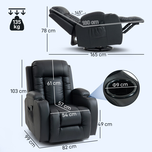 4goodz Massagestoel met schommel lig- en warmtefunctie 3 modi draaibaar - 3704104 large