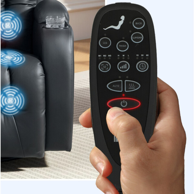 4goodz Massagestoel met schommel lig- en warmtefunctie 3 modi draaibaar - 3704104 large