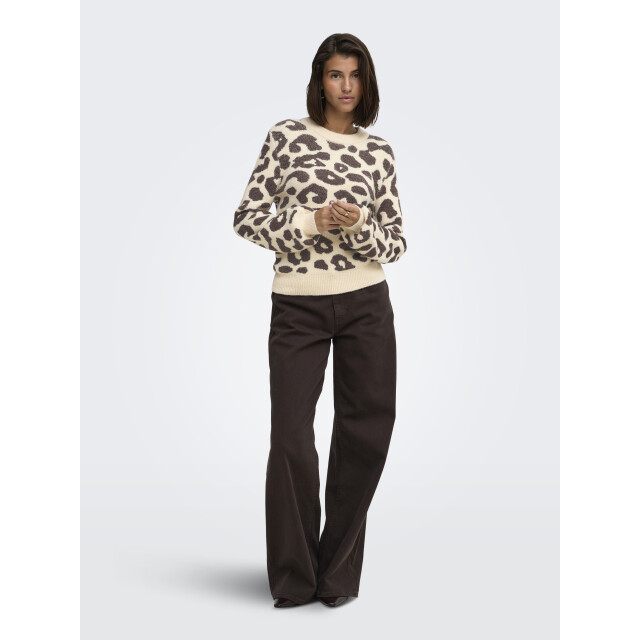 Jacqueline de Yong lorraine animal l/s pullover knt 15292890 brulee 06712.198.0277 large