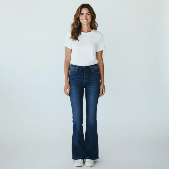 Geisha Jennifer 812 jeans flair blue denim stonewash JENNIFER 812 large