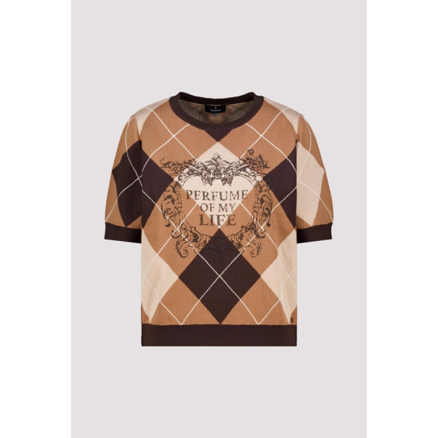 Monari  diamond-patterned jumper 809893 569 black coffee pattern 06011.882.0014 large