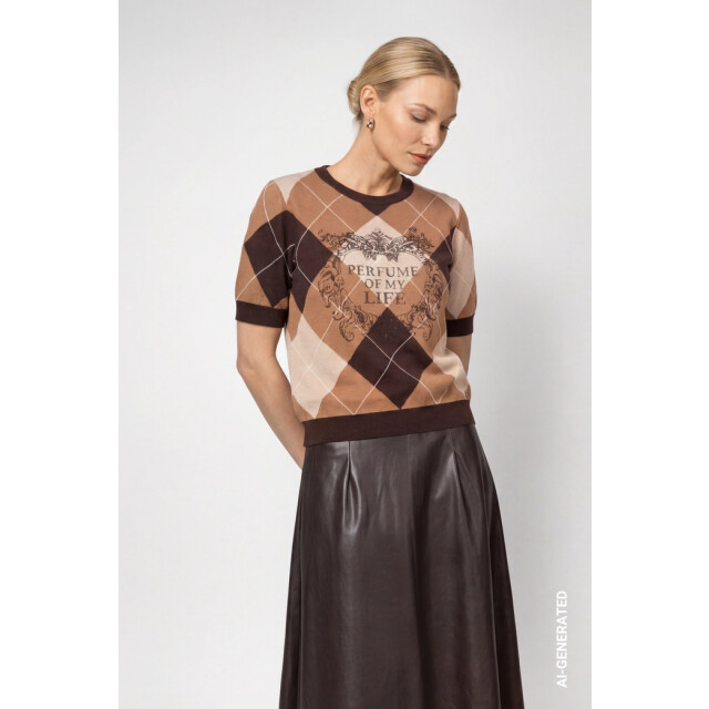 Monari  diamond-patterned jumper 809893 569 black coffee pattern 06011.882.0014 large