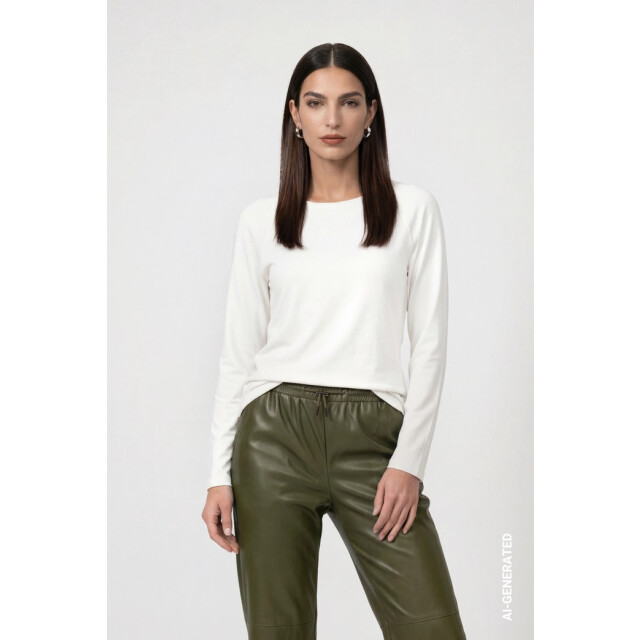 Monari  basic long-sleeve shirt 810029 102 off-white 06012.112.0027 large