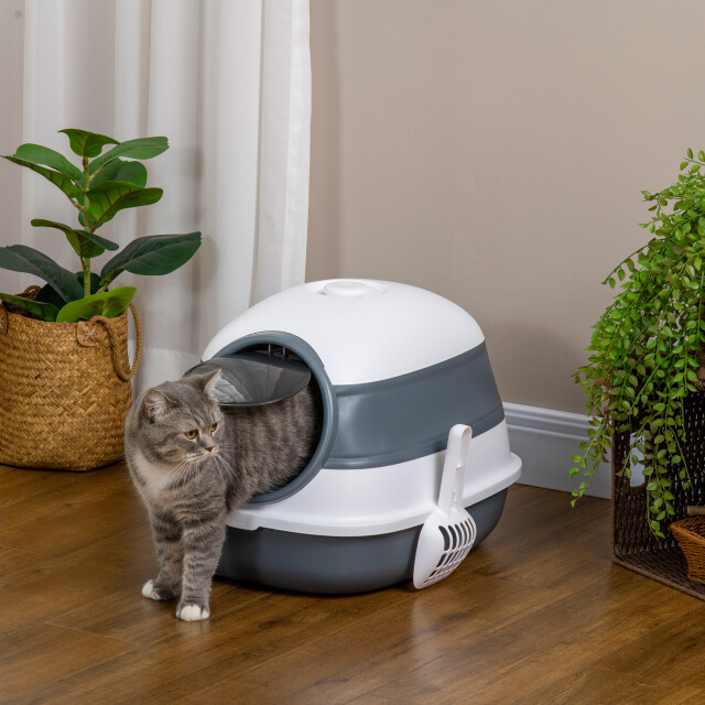 4goodz Kattenbak met deksel kattenbak incl. zandafvoerpedaal vloerrooster 3693585 large