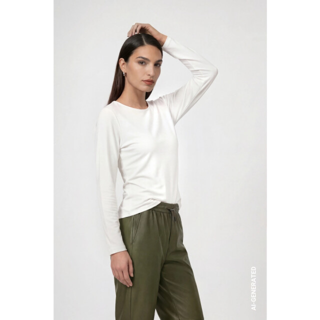 Monari  basic long-sleeve shirt 810029 102 off-white 06012.112.0027 large