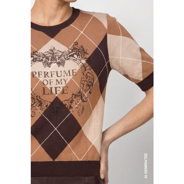 Monari  diamond-patterned jumper 809893 569 black coffee pattern 06011.882.0014 large