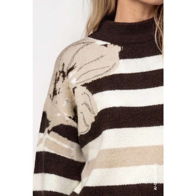 Monari  knitted jumper with a soft texture 809933 593 cappuccino melange 06712.882.0023 large