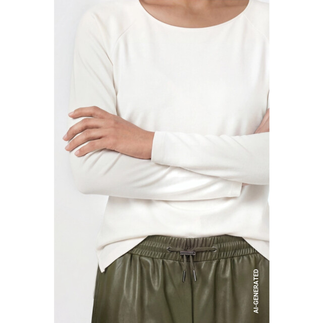 Monari  basic long-sleeve shirt 810029 102 off-white 06012.112.0027 large