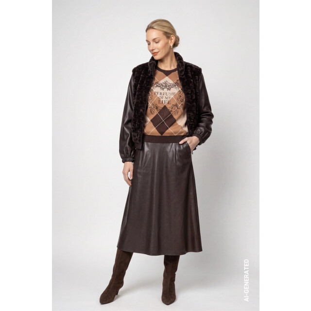 Monari  diamond-patterned jumper 809893 569 black coffee pattern 06011.882.0014 large