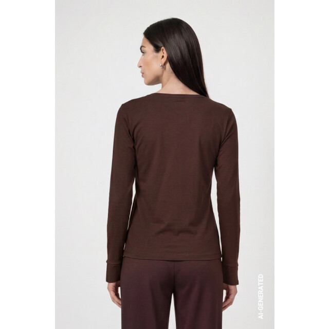 Monari  long sleeve shirt with rihinestone details 810053 567 black coffee 06012.882.0005 large