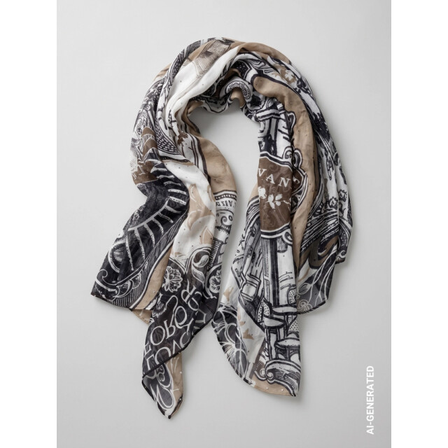 Monari  scarf with emblem pattern 810060 998 black pattern 06811.990.0013 large