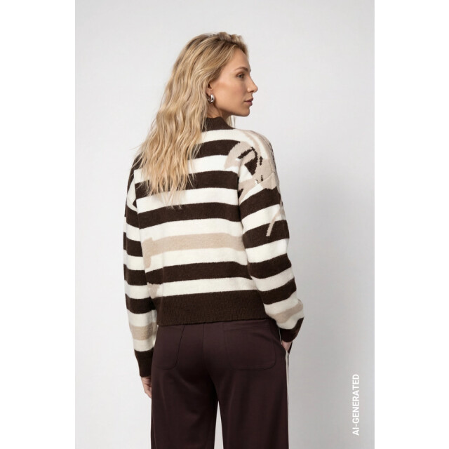 Monari  knitted jumper with a soft texture 809933 593 cappuccino melange 06712.882.0023 large