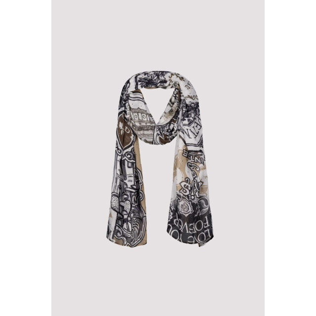 Monari  scarf with emblem pattern 810060 998 black pattern 06811.990.0013 large