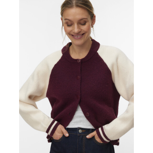 Vero Moda vmfrannie ls o-neck cardigan boo 10347204 windsor wine 06741.680.0020 large