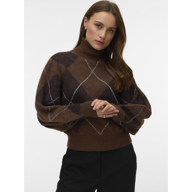 Vero Moda vmdarla ls rollneck pullover 10350491 cocoa brown 06711.840.0015 large