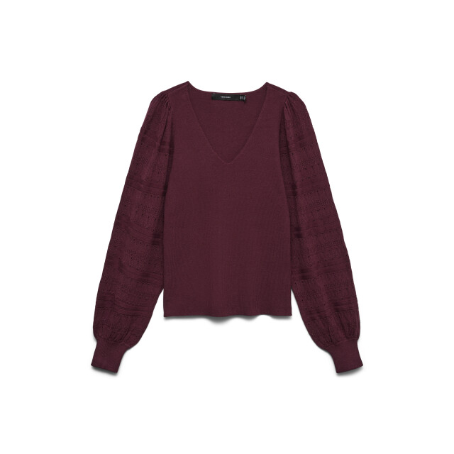 Vero Moda vmnewlimone ls v-neck pullover boo 10346938 windsor wine 06712.680.0047 large