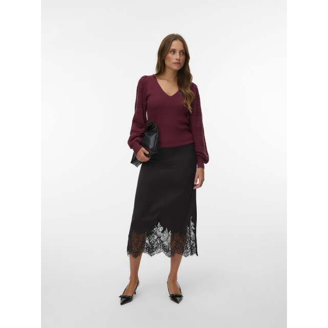 Vero Moda vmnewlimone ls v-neck pullover boo 10346938 windsor wine 06712.680.0047 large