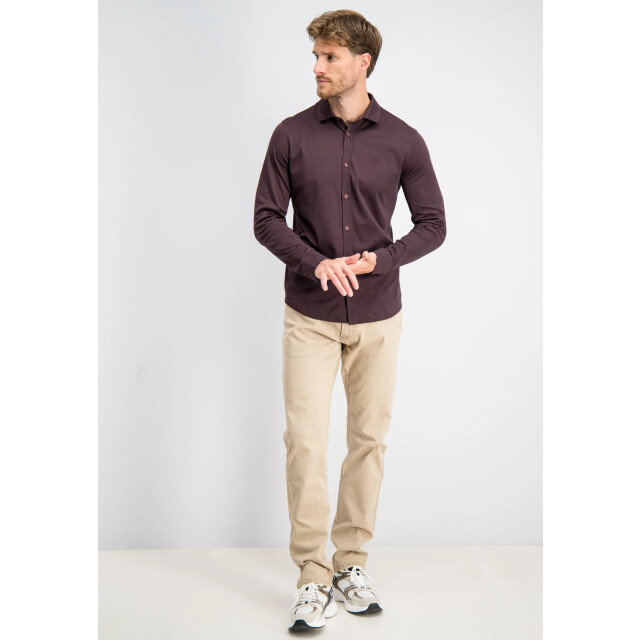 Gabbiano Heren overhemd tone-s 3367340 674 burnt bordeaux Gabbiano Overhemd ToneS 3367340 674BurntBordeaux large