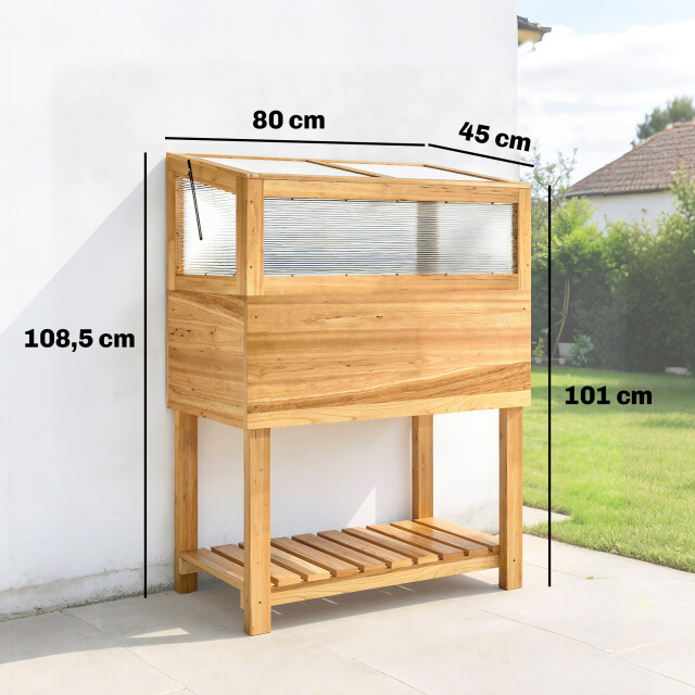 4goodz Verhoogd plantenbed met kasopzet van hout plantenbak met opklapbare 3704451 large