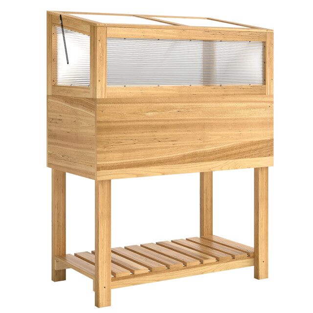 4goodz Verhoogd plantenbed met kasopzet van hout plantenbak met opklapbare 3704451 large