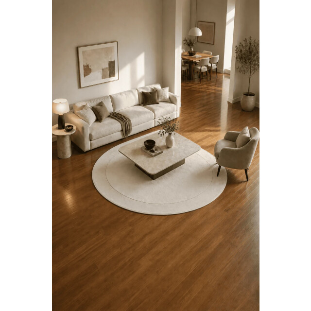 Muratap Jarden home rond uni vloerkleed beige 200 cm rond 3704522 large