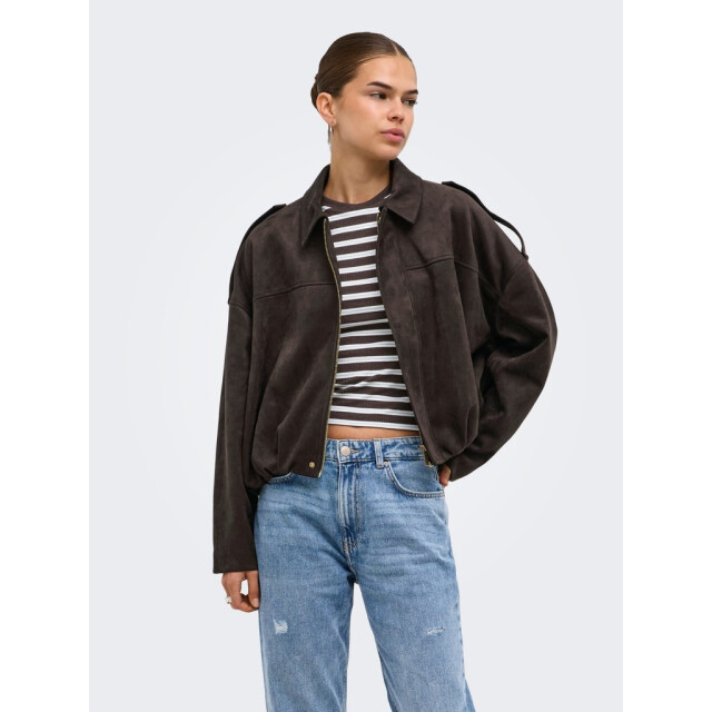 Only onlmoon-stina faux suede bomber pnt 15381024 chocolate torte 06111.880.0047 large