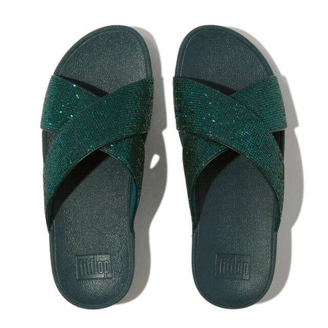 FitFlop Lulu cross slide glitterball metallic IG1 large