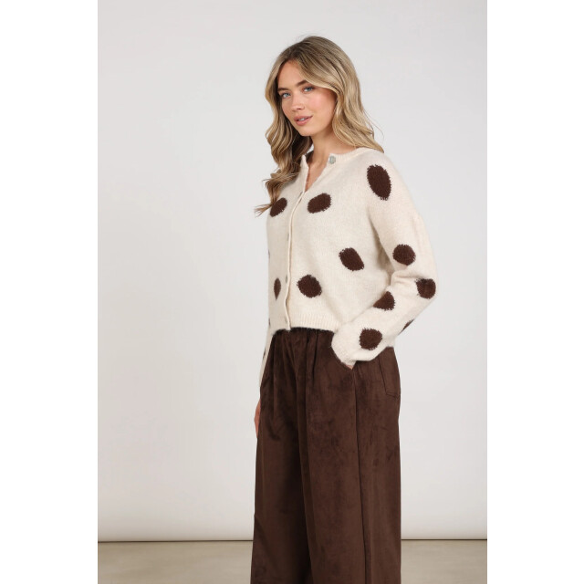 Nukus Nkf05031 388 laure cardigan dots offwhite/chocolate NKF05031 388 large