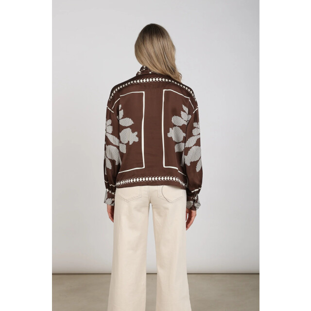 Nukus Nkf02203 401 alexandra blouse tie cross chocolate/offwhite NKF02203 401 large