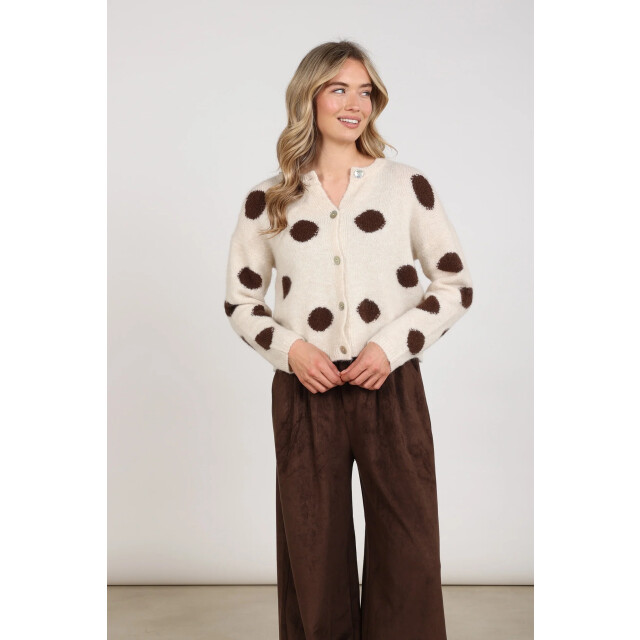 Nukus Nkf05031 388 laure cardigan dots offwhite/chocolate NKF05031 388 large