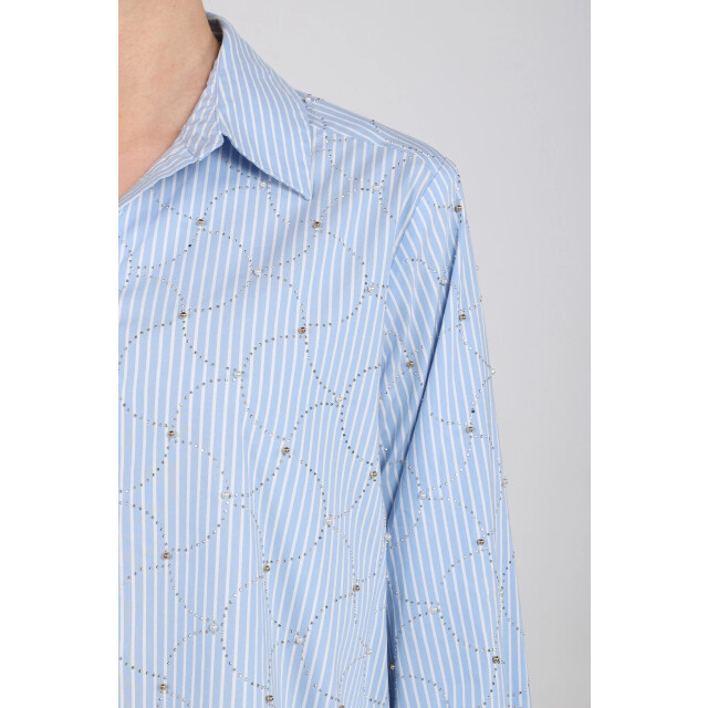 Nukus Nkf02144 235 nowi blouse stripe stones offwhite/sky NKF02144 235 large