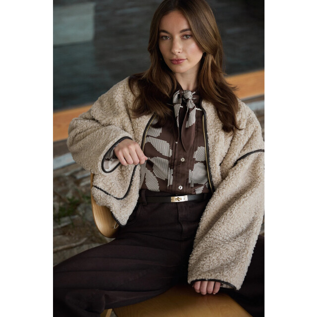 Nukus Nkf02203 401 alexandra blouse tie cross chocolate/offwhite NKF02203 401 large