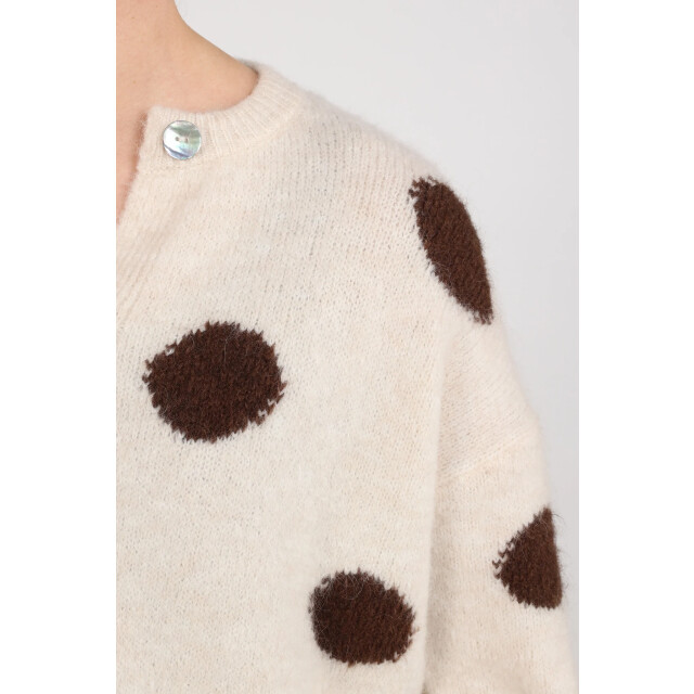 Nukus Nkf05031 388 laure cardigan dots offwhite/chocolate NKF05031 388 large