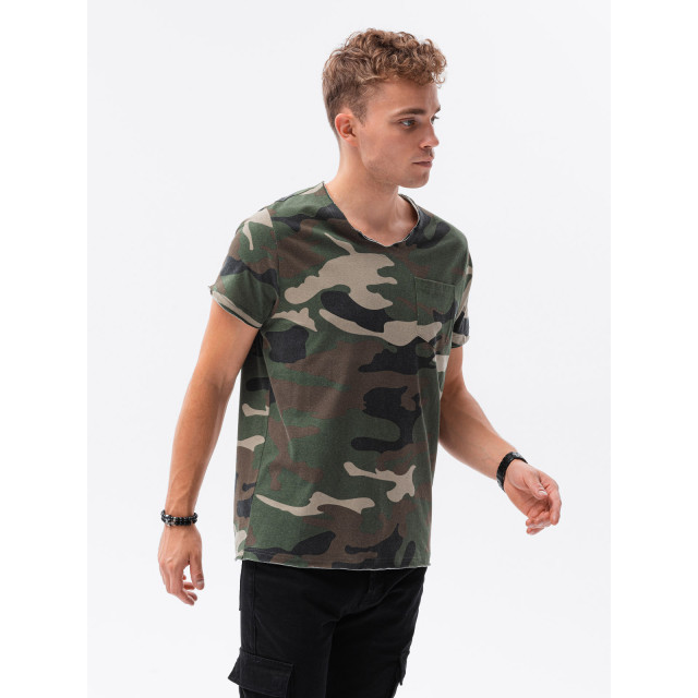 Ombre Heren t-shirt khaki-camo s1616 - sale-it-232 large