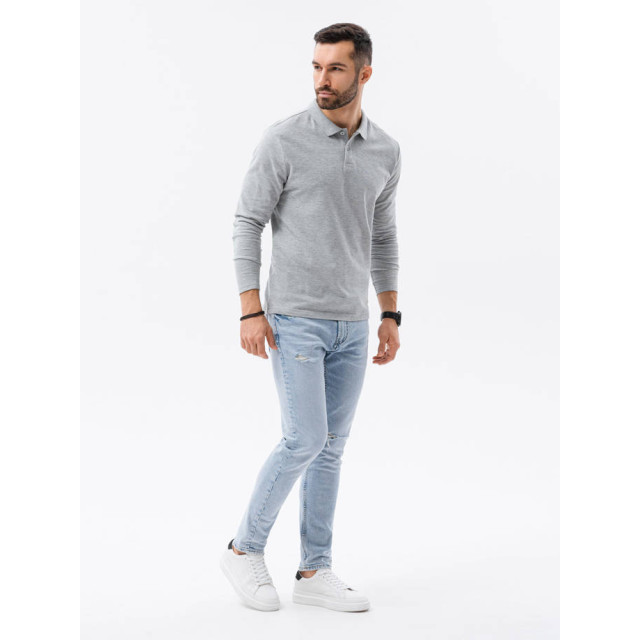 Ombre heren poloshirt grijs melange l132-4 11000-L132-4 large