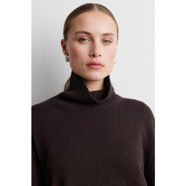Second Female apha knit t-neck 61110 6146 dark brown 06711.870.0002 large