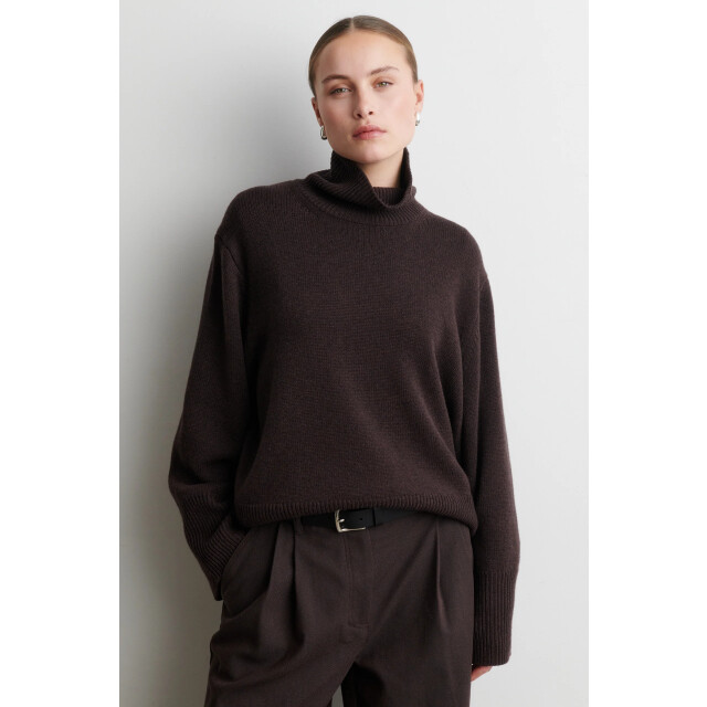 Second Female apha knit t-neck 61110 6146 dark brown 06711.870.0002 large