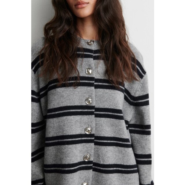 Second Female alphaline ls knit cardigan 61073 7045 mid grey 06741.949.0006 large